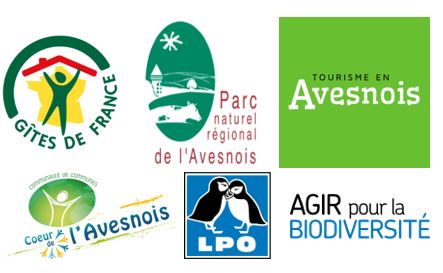 Nos labels de qualité : gîtes de France, Parc Naturel Régional de l'Avesnois, LPO...